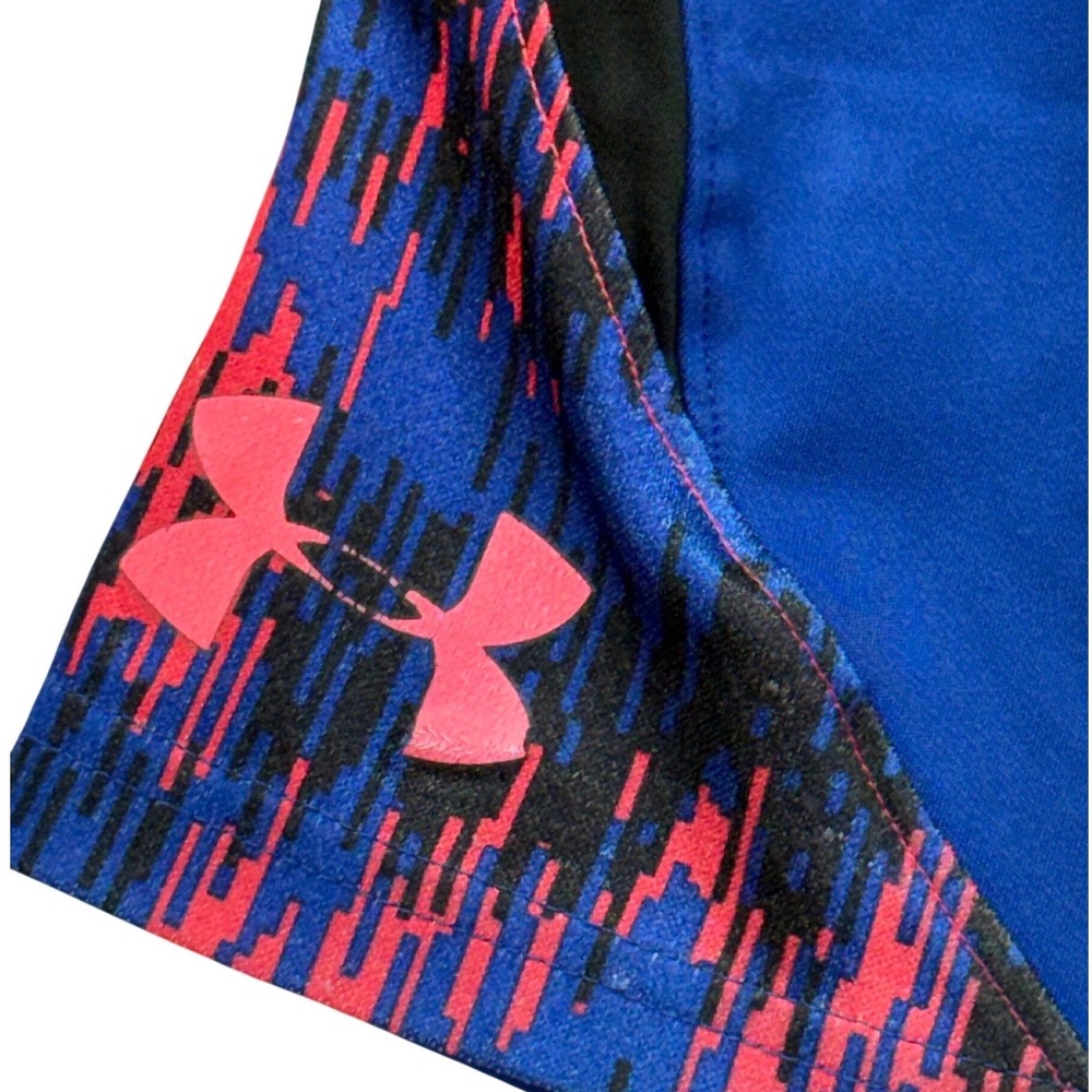 Under Armour Shorts Kids‎ YXS Blue Black Pink Athletic Basketball Gym Sporty - Picture 2 of 6